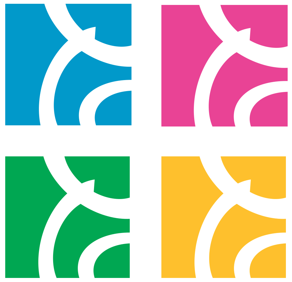 le logo du PsyTC et ses variantes colorées